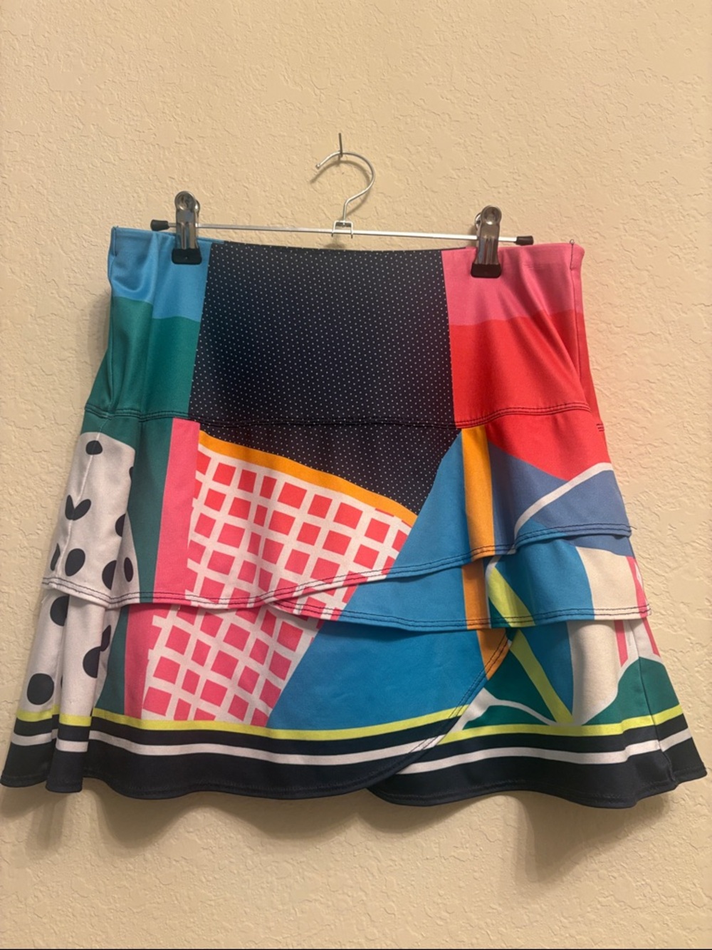 Lucky in Love Multi-Print Ruffle Skirt in Pink, Blue, Green